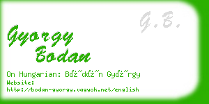 gyorgy bodan business card